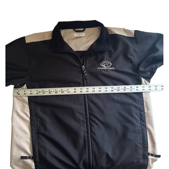 Cutter & Buck Black & Tan Jacket Polyester Country Coach Logo Full Zip, Medium - Picture 6 of 7